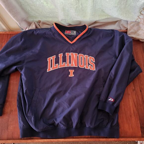 University Of Illinois Illini XL College Pullover Crewneck Windbreaker Jacket - Picture 1 of 3